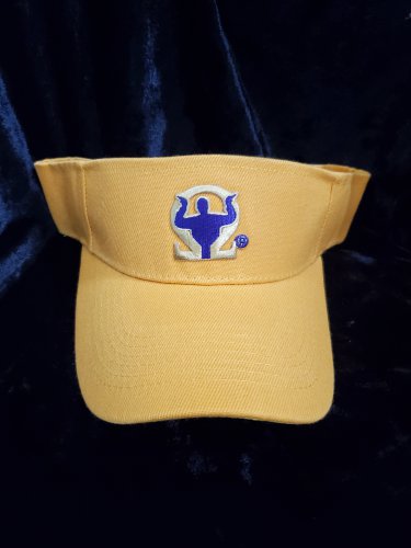 Omega Psi Phi Fraternity Gold Sun visor hat