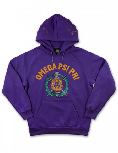 OMEGA PSI PHI FRATERNITY PULLOVER HOODIE with chenille letters