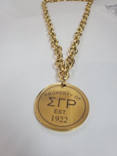 Sigma Gamma Rho Sorority  Metal Neck Lace Gold Tone Neck Chain