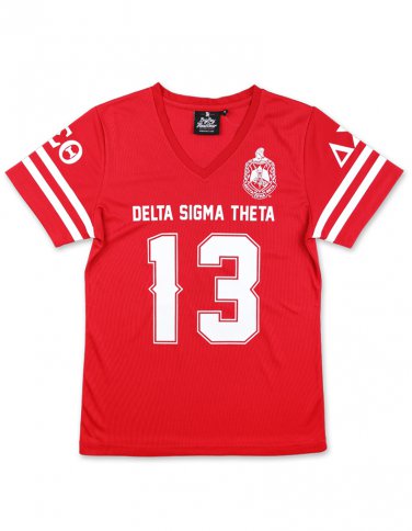 DELTA SIGMA THETA FOOTBALL JERSEY TEE RED