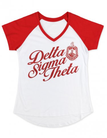DELTA SIGMA THETA NECK TEE WHITE