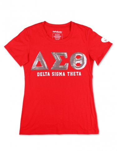 DELTA SIGMA THETA SEQUIN PATCH TEE RED