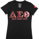 DELTA SIGMA THETA SEQUIN PATCH TEE BLACK DELTA SIGMA THETA SEQUIN PATCH TEE BLACK
