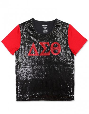 DELTA SIGMA THETA SEQUIN TEE BLACK