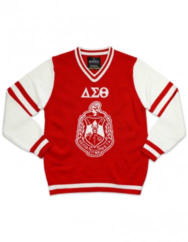DELTA SIGMA THETA LONG SLEEVE NECK SWEATER RED