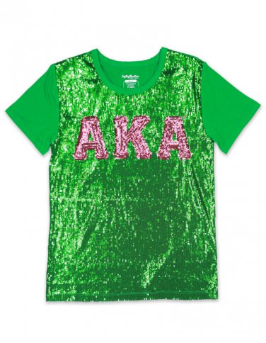 ALPHA KAPPA ALPHA SEQUIN TEE GREEN