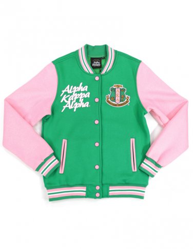 ALPHA KAPPA ALPHA FLEECE JACKET Green / Pink