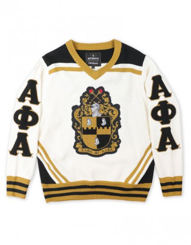 ALPHA PHI ALPHA WOOL V-NECK SWEATER CARDIGAN IVORY