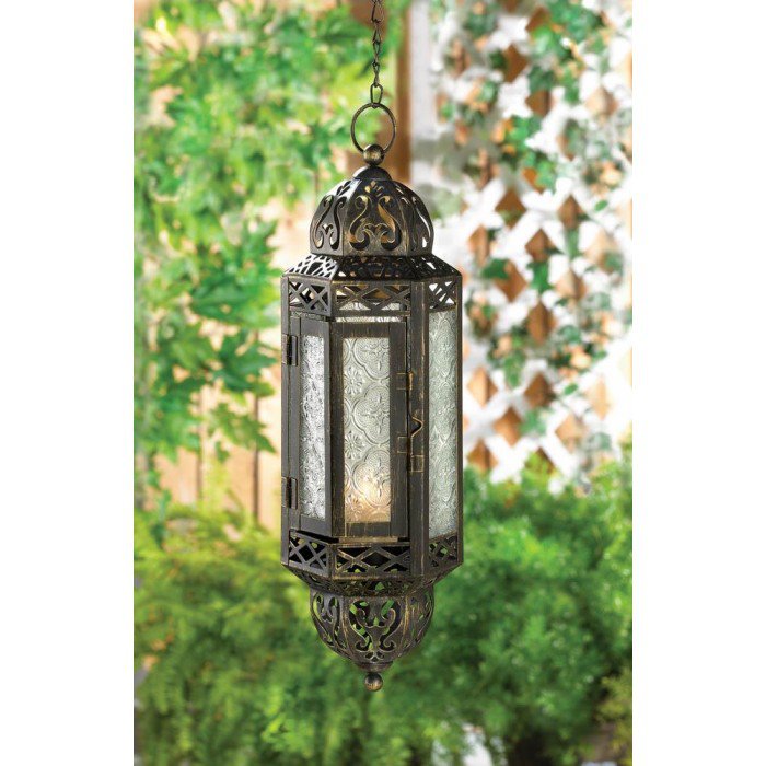 Bronze Finish Victorian Hanging Candle Lantern