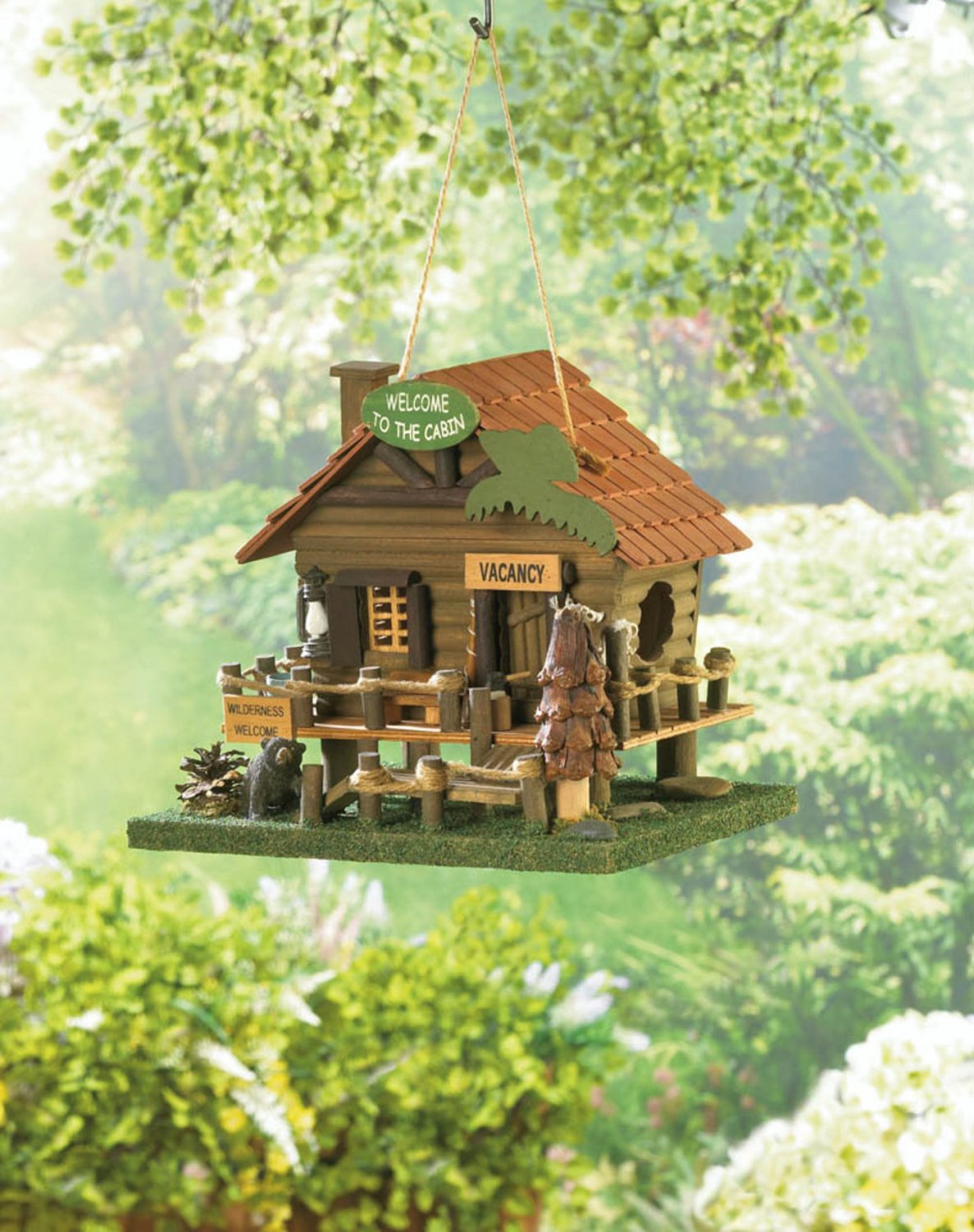 Rustic Wilderness Vacation Log Cabin Birdhouse