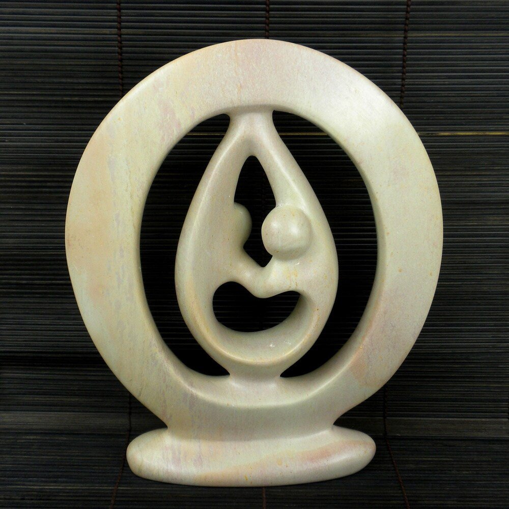 NATURAL SOAPSTONE 8INCH LOVER'S EMBRACE SCULPTURE SMOLART