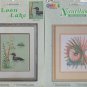 4 Cross Stitch Charts Pack - Country Sunday, Painted Lady, Loon Lake and Nautilus