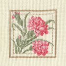 PINK CARNATIONS Finished Completed Stitchery Hand Made