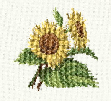 SUNFLOWERS Finished Completed Stitchery Hand Made
