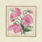 SWEETPEAS Finshed Completed Stitchery Hand Made SWEETPEAS Finshed Completed Stitchery Hand Made
