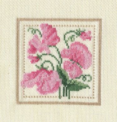 SWEETPEAS Finshed Completed Stitchery Hand Made