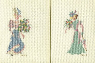 SET OF VICTORIAN LADIES Finished Completed Stitcheries Hand Made