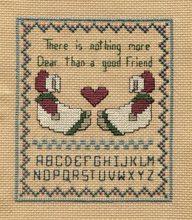 A GOOD FRIEND Finished Completed Stitchery Hand Made