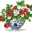 STRAWBERRY BOWL Finished Completed Stitchery Hand Made