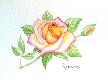 "PEACE ROSE" WATERCOLOR PAINTING