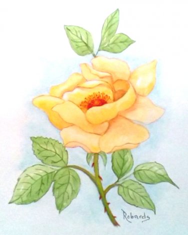 YELLOW ROSE WATERCOLOR PAINTING