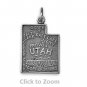 Utah State Polished Sterling Silver Charm Pendant Jewelry 74369-UT