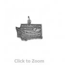Washington State Polished Sterling Silver Charm Pendant Jewelry 74369-WA