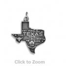 Texas State Polished Sterling Silver Charm Pendant 74369-TX