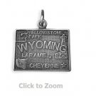 Wyoming State Polished Sterling Silver Charm Pendant Jewelry 74369-WY