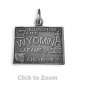 Wyoming State Polished Sterling Silver Charm Pendant Jewelry 74369-WY