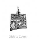 New Mexico State Polished Sterling Silver Charm Pendant 74369-NM