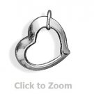 Floating Heart Sterling Silver Pendant Charm 72229