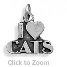 "I love Cats" Sterling Silver Pendant Charm Jewelry 73709