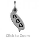 Trio Heart Text Message Bubble Chat Sterling Silver Pendant Charm 74009