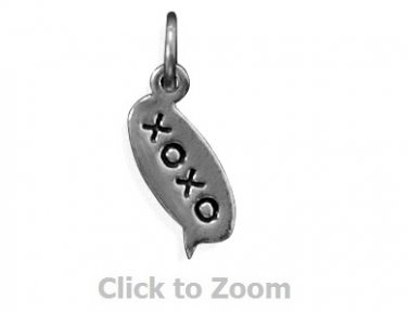 "xoxo" Text Message Bubble Chat Sterling Silver Pendant Charm 74010