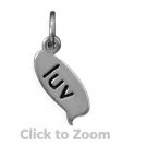 "luv" Text Message Bubble Chat Sterling Silver Pendant Charm  74019