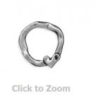 Oxidized Circle and Love Heart Slide Sterling Silver Pendant 74073