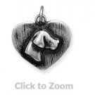 Oxidized Puppy Dog Silhouette Heart Sterling Silver Charm Pendant Jewelry 74105
