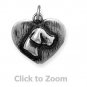 Oxidized Puppy Dog Silhouette Heart Sterling Silver Charm Pendant Jewelry 74105