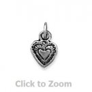 Oxidized Love Heart Sterling Silver Charm Pendant 74124