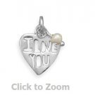 Cut Out "I LOVE YOU" Heart Sterling Silver Charm Pendant Jewelry 74132