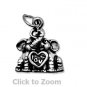 Elephants in Love Sterling Silver Charm Pendant Jewelry  74446
