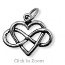 Entwined Infinity Heart Love Sterling Silver Charm Pendant 74449