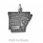 Arkansas State Polished Sterling Silver Charm Pendant 74369-AR