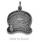 Hawaii State Polished Sterling Silver Charm Pendant Jewelry 74369-HI