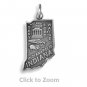 Indiana State Polished Sterling Silver Charm Pendant 74369-IN