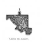 Maryland State Polished Sterling Silver Charm Pendant Jewelry 74369-MD