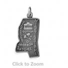 Mississippi State Polished Sterling Silver Charm Pendant Jewelry 74369-MS