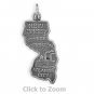 New Jersey State Polished Sterling Silver Charm Pendant Jewelry 74369-NJ