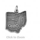 Ohio State Polished Sterling Silver Charm Pendant Jewelry  74369-OH
